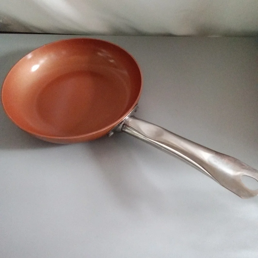 Copper Chef 8in Round Non-Stick Fry Pan Stainless Steel Induction Handle Skillet